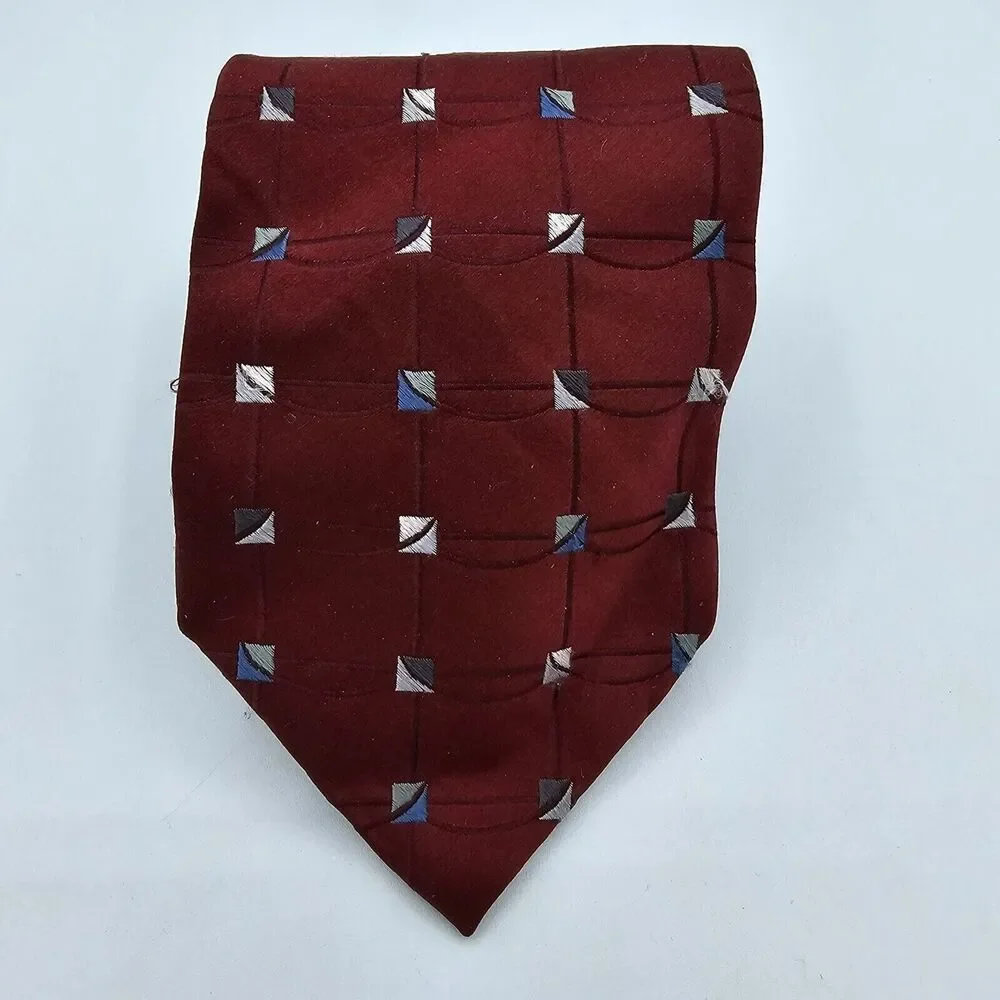 Necktie Mens Vintage Croft & Barrow silk Maroon Burgundy Size 59 By 4 Inches - Picture 1 of 6
